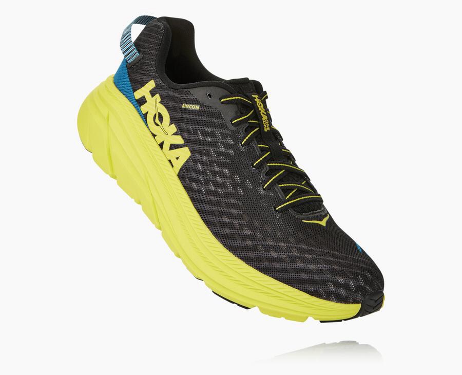 Hoka One One Rincon Löparskor Herr - Svarta/Gröna - IXUHK-0284